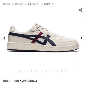 ASICS Onitsuka Tiger Cream and Blue Retro Sneakers